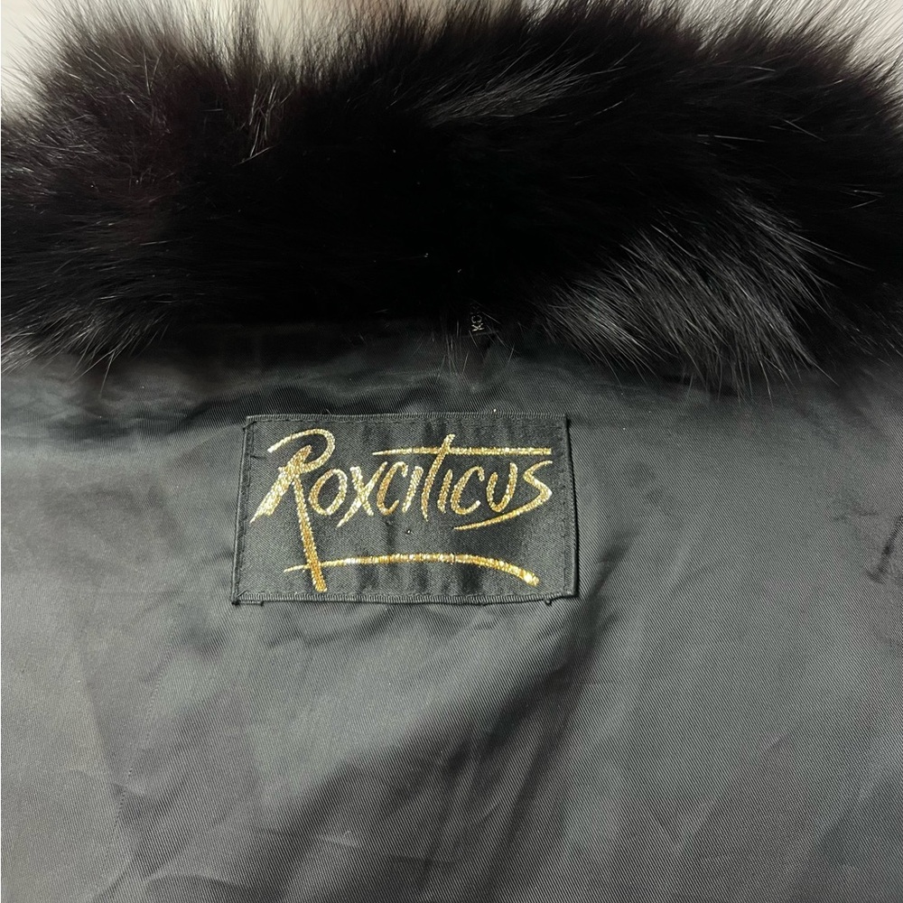 Vintage Roxciticus Women’s L Black Nappa Lamb Leather Fur Collar Penny Lane Coat - Picture 8 of 11